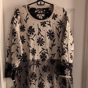 Gudrun Sjoden Black and Cream Floral Sweater